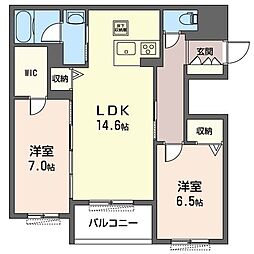 エクセレンテK 2LDKの間取図画像
