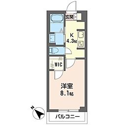 グランエスト 1Kの間取図画像