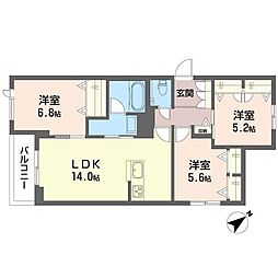 セルディーナ 3LDKの間取図画像