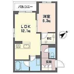 セルディーナ 1LDKの間取図画像
