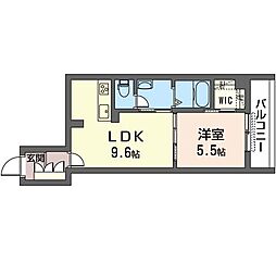 チムニー 1LDKの間取図画像