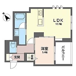 シャーメゾンマコト 1LDKの間取図画像