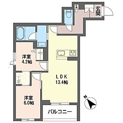 シャーメゾンマコト 2LDKの間取図画像