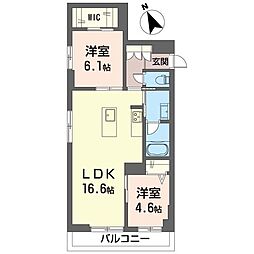ラホヤ デルソル 2LDKの間取図画像