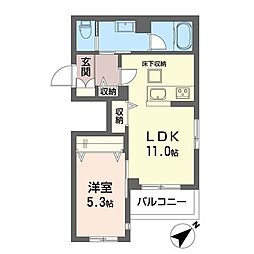 アリスティオ浦安 1LDKの間取図画像