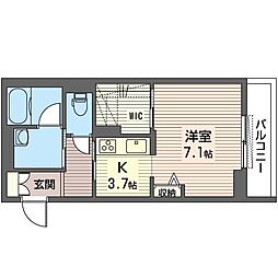 シャーメゾン表町 ワンルームの間取図画像