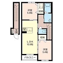 コーラルリーフ　B 205 ｜ 群馬県伊勢崎市今泉町１丁目1153-1（賃貸アパート2LDK・2階・58.96㎡） その2