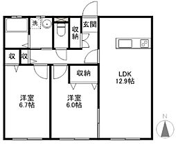 フィオーレ 2LDKの間取図画像