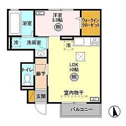 エトワールムーン 1LDKの間取図画像