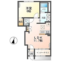 伊勢崎市宮子町アパート 1LDKの間取図画像