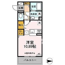 サンキエーム前橋 ワンルームの間取図画像