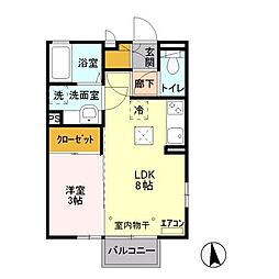 レグルス 1LDKの間取図画像