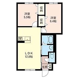 フォレストミムロ 2LDKの間取図画像