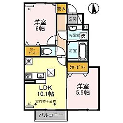 ベストオーシャン B 2LDKの間取図画像
