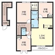 カーサ・リーベンＡ 202号室 ｜ 群馬県伊勢崎市連取町379-1（賃貸アパート3LDK・2階・73.69㎡） その2