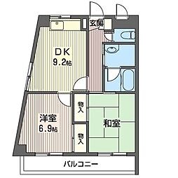 マンション田島 2DKの間取図画像