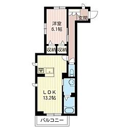 グラン・シャリオ 1LDKの間取図画像