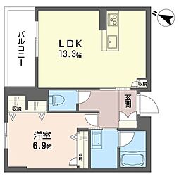 ラグリシーヌ 1LDKの間取図画像