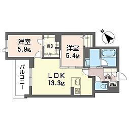 グレースキングダム 2LDKの間取図画像