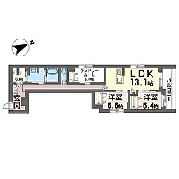 スプリング クレスト 2SLDKの間取図画像