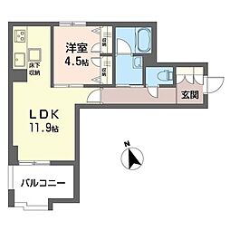 ベンディシオン市川 1LDKの間取図画像