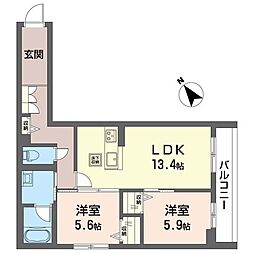 ディアコート T 2LDKの間取図画像