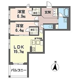 レフィシア 2LDKの間取図画像
