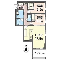 レフィシア 2LDKの間取図画像