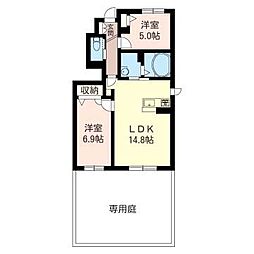 メゾン・ド・リアンS 2LDKの間取図画像