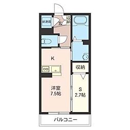 galleria ワンルームの間取図画像