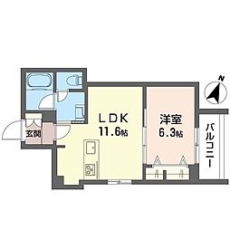 メゾン ホシヤ No.7 1LDKの間取図画像
