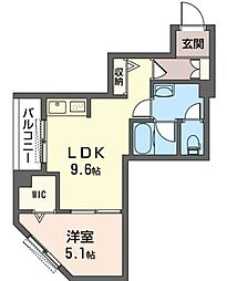 Ｆｌｏｒｅｎｃｅ 2階1LDKの間取り