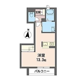 プリムヴェール ワンルームの間取図画像
