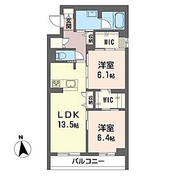 グランパレスK 2LDKの間取図画像