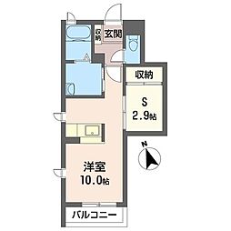 プリムヴェール ワンルームの間取図画像