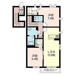 セントリビエ3 2LDKの間取図画像