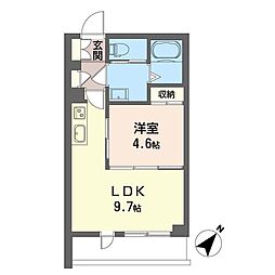 ドルフアルジョン 1LDKの間取図画像