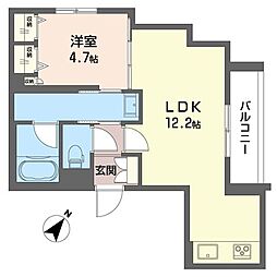 トロワ 2階1LDKの間取り