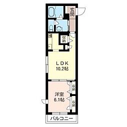 マストライフ文京白山 1LDKの間取図画像