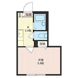 エミネンスフラッツ 1Kの間取図画像