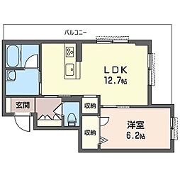 GRANDCIEL 1LDKの間取図画像