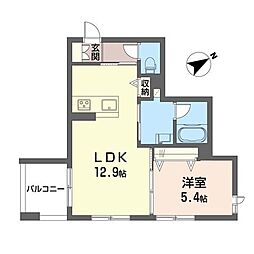 Alflat宮崎台 1LDKの間取図画像