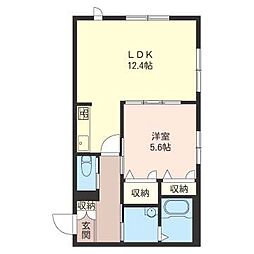 SunnyForest 1LDKの間取図画像