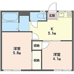 フラット根岸 2Kの間取図画像