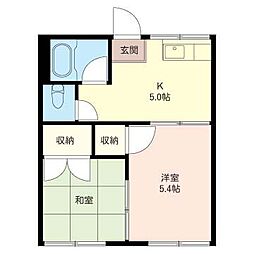 第二さつきコーポ 2Kの間取図画像