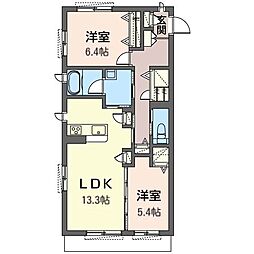 Charlotte 2LDKの間取図画像