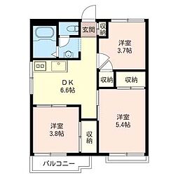 上郷エコーハイツA 3DKの間取図画像