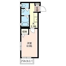 グレース三ッ沢 1Kの間取図画像