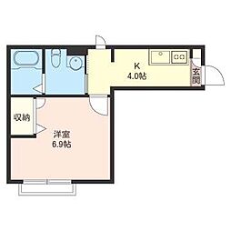 メゾン・カトレア 1Kの間取図画像
