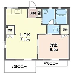 クリントンハウス3 1LDKの間取図画像